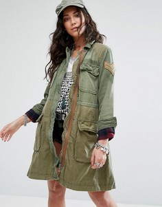 Free People Military Plaid Lightweight Jacket - Зеленый