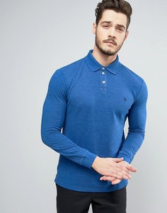 Серая меланжевая футболка-поло с длинными рукавами Jack Wills Staplecross - Синий