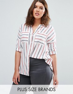 Свободная рубашка в полоску New Look Plus - Мульти