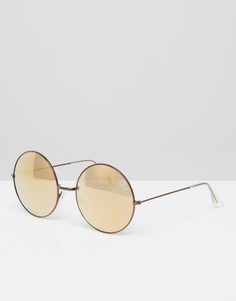Круглые солнцезащитные очки с зеркальными стеклами Quay Australia - Медный