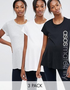 3 футболки для беременных с круглым вырезом ASOS Maternity - СКИДКА 20 - Мульти