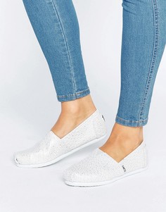Кожаные эспадрильи с перламутровым эффектом TOMS - Белый