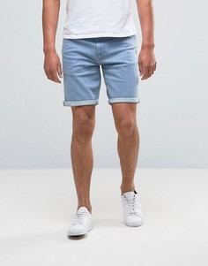 Голубые джинсовые шорты слим ASOS - Синий