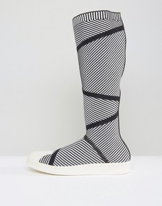 Высокие кроссовки из премиум-трикотажа в стиле 80-х adidas Originals Superstar - Белый