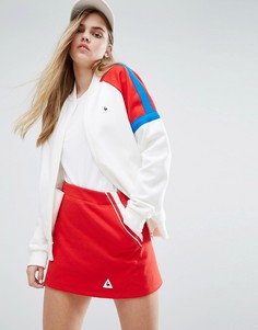 Трикотажный бомбер со вставками колор блок Le Coq Sportif - Мульти