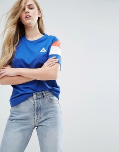 Футболка бойфренда с контрастной отделкой на рукаве Le Coq Sportif - Мульти