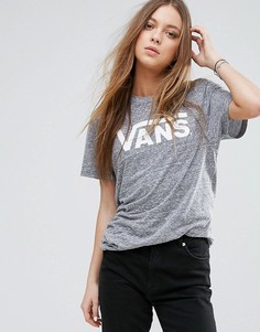 Серая oversize-футболка с логотипом Vans Classic - Серый