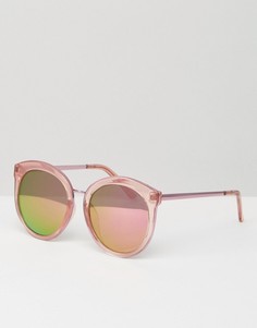Большие круглые солнцезащитные очки в стиле преппи ASOS - Розовый
