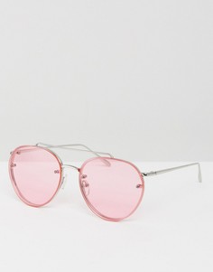 Солнцезащитные очки-авиаторы в стиле 90-х ASOS - Серебряный