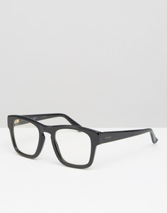 Квадратные очки с прозрачными стеклами Gucci - Черный