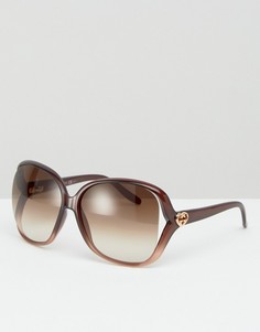 Большие квадратные солнцезащитные очки Gucci - Коричневый