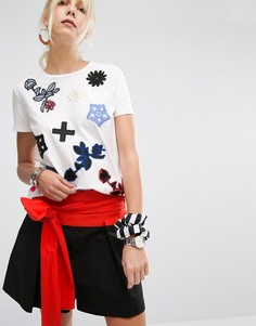 Футболка с нашивками Sportmax Code Baia - Белый