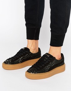 Черные кроссовки на платформе Puma - Черный