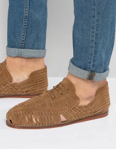 Светло-коричневые замшевые сандалии со шнуровкой ASOS - Рыжий