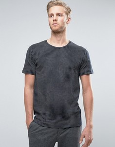 Темно-синяя футболка слим в решетчатую клетку HUGO by Hugo Boss Drid - Темно-синий