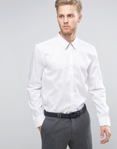 Белая узкая рубашка с уголками на воротнике HUGO by Hugo Boss Ekart - Белый