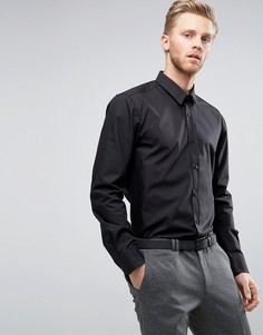 Черная узкая рубашка из поплина HUGO by Hugo Boss Elisha - Черный