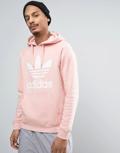 Розовое худи с логотипом-трилистником adidas Originals BQ5411 - Розовый