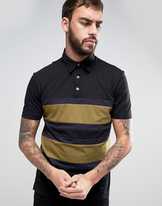Поло классического кроя с полосатой вставкой PS by Paul Smith - Черный