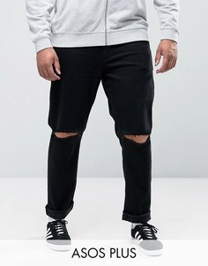Джинсы скинни с рваными коленками ASOS PLUS - Черный