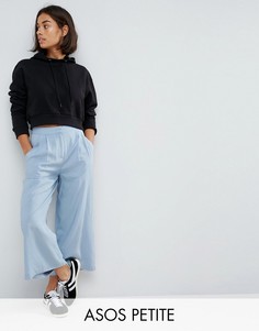 Тканая юбка-брюки со складками спереди ASOS PETITE - Синий