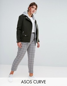 Узкие брюки в решетчатую клетку ASOS CURVE - Мульти