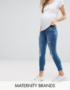 Зауженные джинсы с посадкой над животом New Look Maternity - Синий