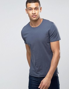 Футболка с необработанными краями Selected Homme - Синий