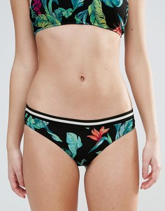 Трусы бикини с принтом тропических листьев Seafolly - Черный