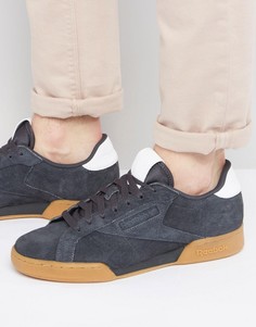 Серые кожаные кроссовки Reebok NPC UK BD4914 - Серый