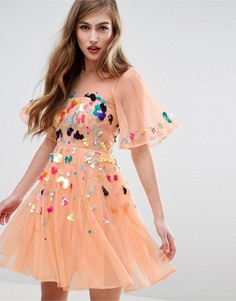 Сетчатое платье мини с пайетками ASOS - Мульти