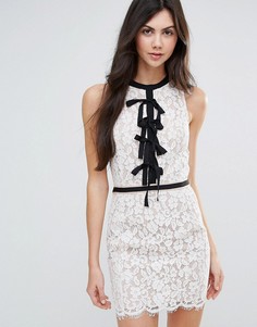 Кружевное цельнокройное платье с завязкой Endless Rose - Белый