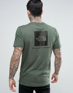 Зеленая футболка с логотипом сзади The North Face Red Box - Зеленый