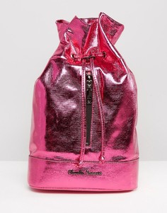 Объемный рюкзак цвета металлик на молнии Claudia Canova - Розовый
