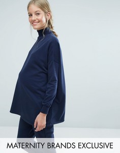 Свободный свитшот с воротником-трубой Bluebelle Maternity - Синий