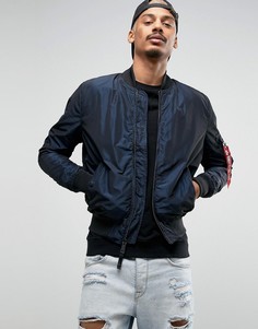 Темно-синий бомбер слим Alpha Industries MA1 Oridium - Темно-синий