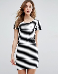 Платье-футболка в полоску Vila - Черный
