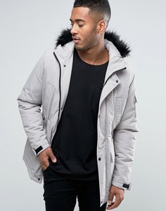 Песочная парка с искусственным мехом ASOS - Stone