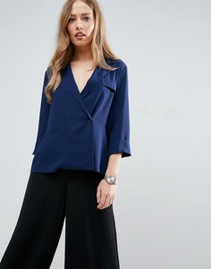 Свободная блузка в стиле милитари ASOS - Темно-синий