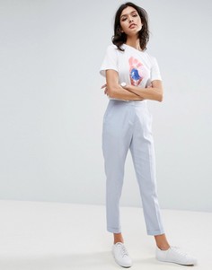 Льняные брюки-сигареты ASOS - Серебряный