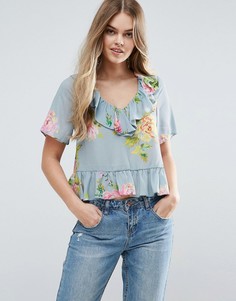 Чайная блузка с ярким цветочным принтом ASOS - Мульти