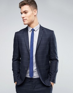 Узкий пиджак-премиум в клетку Jack &amp; Jones - Темно-синий