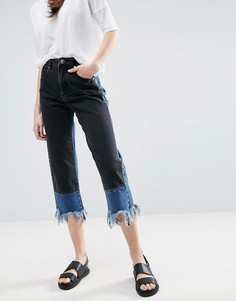 Контрастные прямые джинсы с необработанными краями ASOS - Мульти