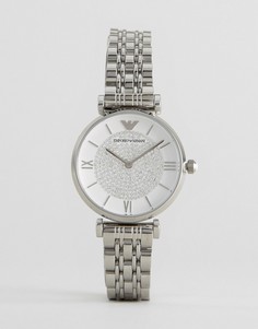 Серебристые часы с Т-образным креплением Emporio Armani Gianni - Серебряный