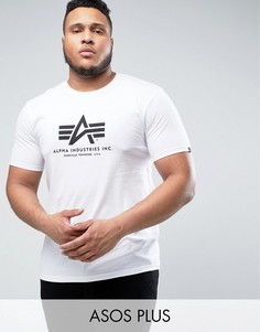 Белая футболка классического кроя с логотипом Alpha Industries PLUS - Белый