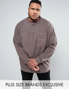 Коричневый свитшот с горловиной на молнии Puma PLUS эксклюзивно для ASOS 57531501 - Коричневый