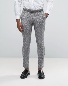 Супероблегающие брюки с бархатной цветочной отделкой Noose &amp; Monkey - Серый