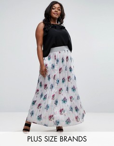 Плиссированная юбка макси с цветочным принтом Elvi Plus - Мульти