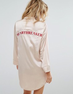 Ночная рубашка с надписью Heartbreaker Missguided - Золотой