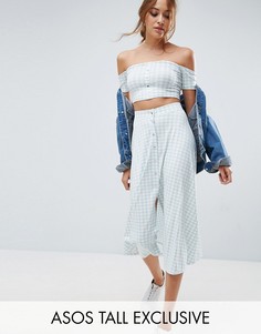 Комбинируемая юбка миди в клеточку на пуговицах ASOS TALL - Мульти